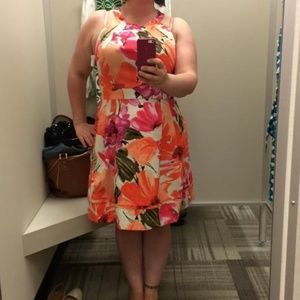 Eliza J A-line Halter Floral Print Dress 14